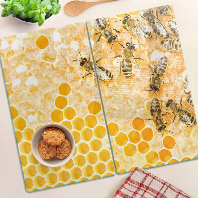 Schneidebrett glas Bienenstöcke und Bienen