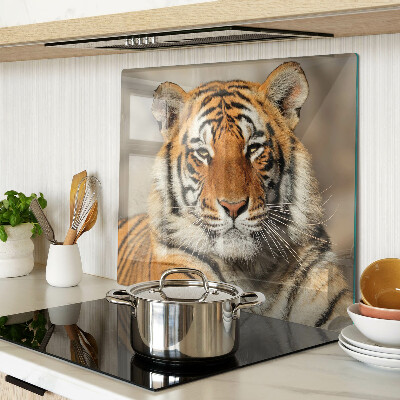 Glasschneidebrett Tiger in natürlicher Umgebung
