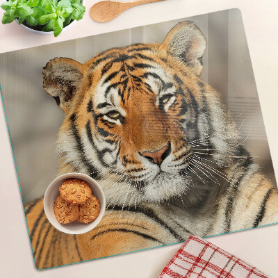 Glasschneidebrett Tiger in natürlicher Umgebung