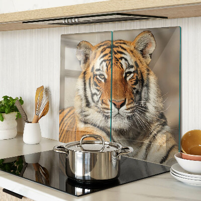Glasschneidebrett Tiger in natürlicher Umgebung