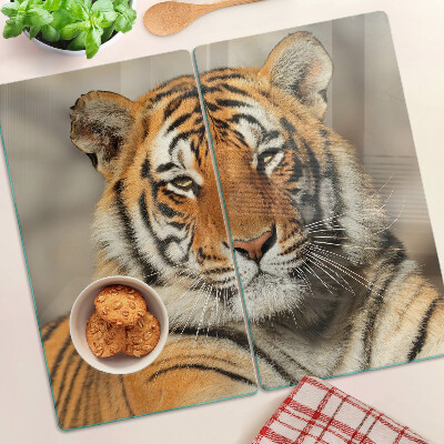 Glasschneidebrett Tiger in natürlicher Umgebung