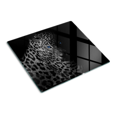 Schneidebrett glas Linker Panther mit blauen Augen