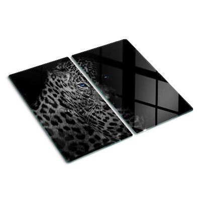 Schneidebrett glas Linker Panther mit blauen Augen