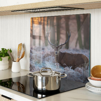 Schneidebrett glas Hirsch im Winterwald