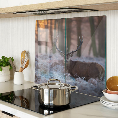 Schneidebrett glas Hirsch im Winterwald