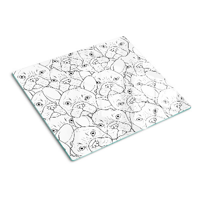 Glasschneidebrett Französische Bulldoggen