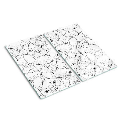 Glasschneidebrett Französische Bulldoggen