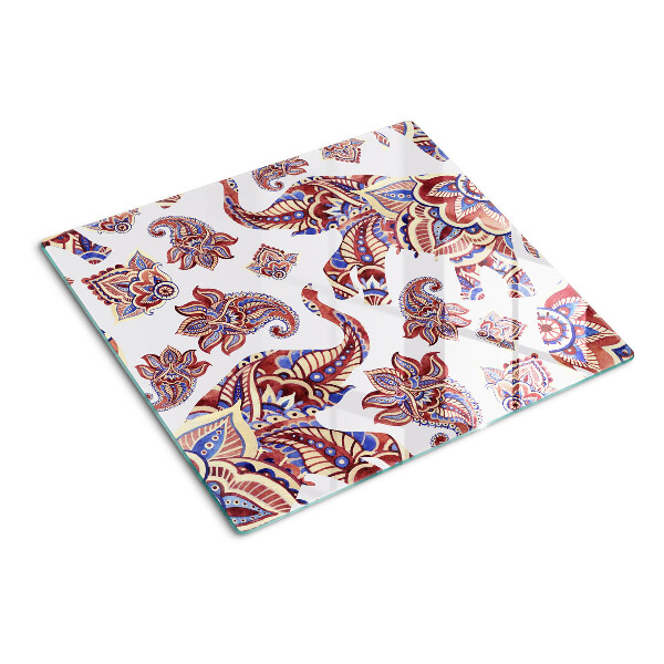 Schneidebrett glas Paisley-Muster mit Blumen
