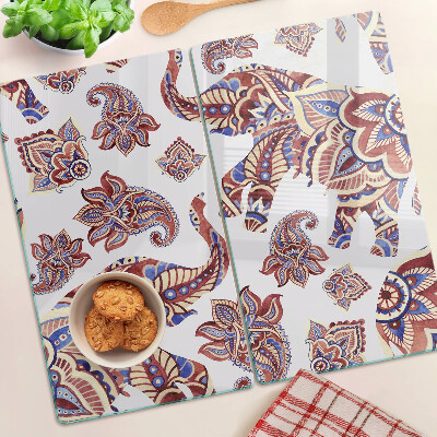 Schneidebrett glas Paisley-Muster mit Blumen