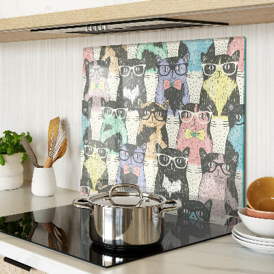 Schneidebrett glas Katzen mit Brille