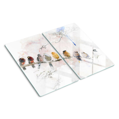 Schneidebrett glas Vögel auf einem Ast