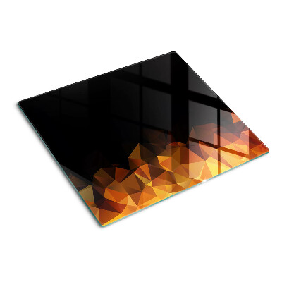 Glasschneidebrett Brennendes Feuer im geometrischen Stil