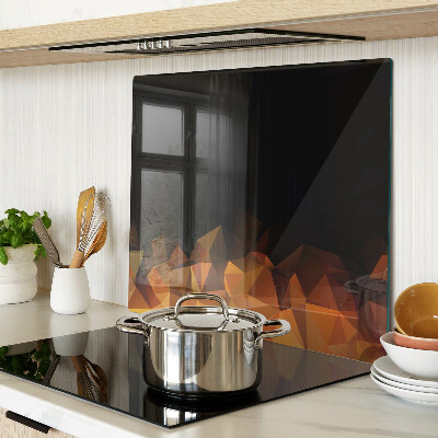 Glasschneidebrett Brennendes Feuer im geometrischen Stil