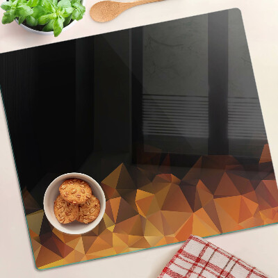 Glasschneidebrett Brennendes Feuer im geometrischen Stil