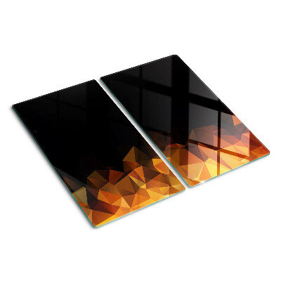 Glasschneidebrett Brennendes Feuer im geometrischen Stil