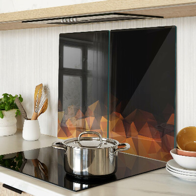 Glasschneidebrett Brennendes Feuer im geometrischen Stil