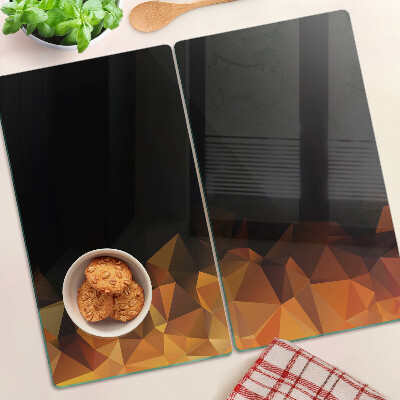 Glasschneidebrett Brennendes Feuer im geometrischen Stil