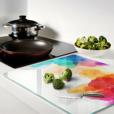Schneidebrett glas Bunte Aquarellflecken