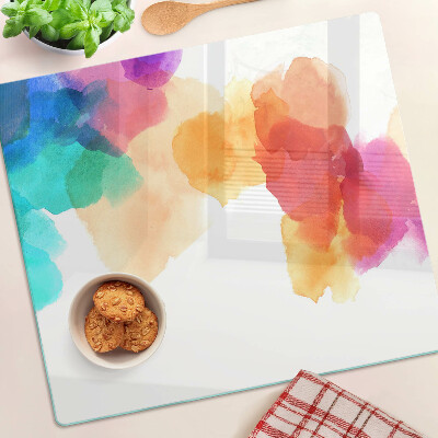 Schneidebrett glas Bunte Aquarellflecken
