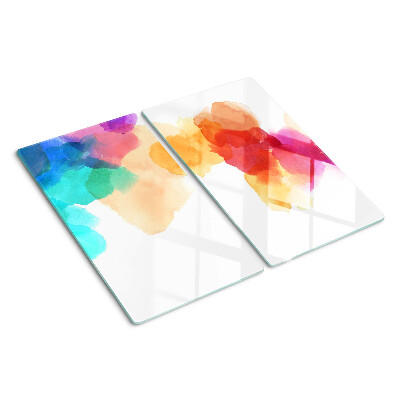 Schneidebrett glas Bunte Aquarellflecken