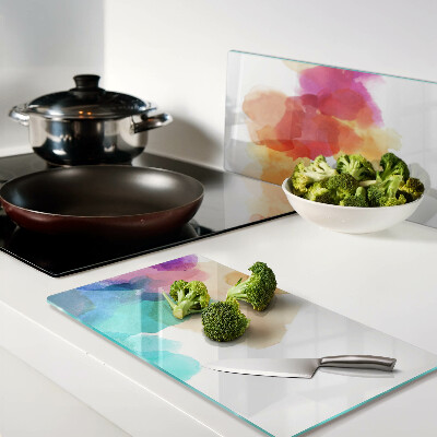 Schneidebrett glas Bunte Aquarellflecken