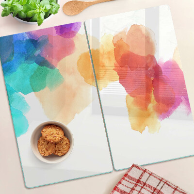 Schneidebrett glas Bunte Aquarellflecken