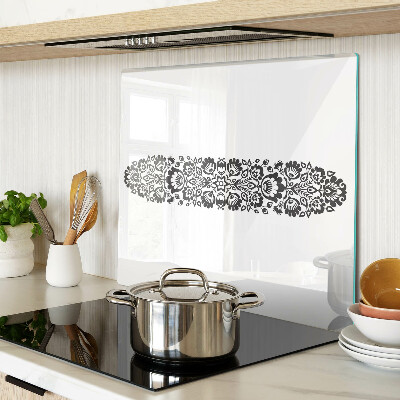 Schneidebrett glas Blumenmotiv im Folk-Stil