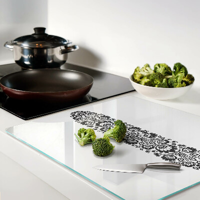 Schneidebrett glas Blumenmotiv im Folk-Stil