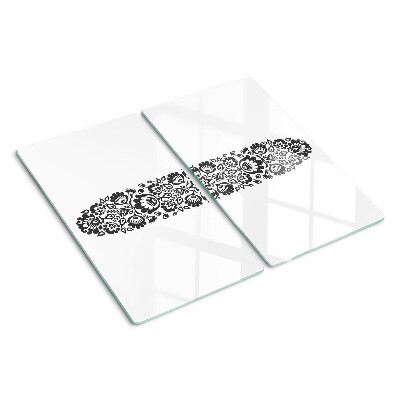Schneidebrett glas Blumenmotiv im Folk-Stil