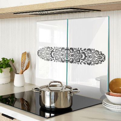Schneidebrett glas Blumenmotiv im Folk-Stil