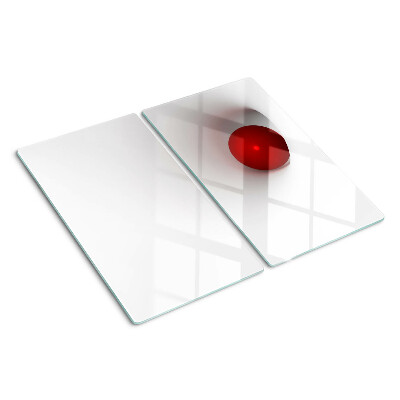 Schneidebrett glas Roter Kreis auf transparentem Hintergrund