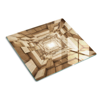 Glasschneidebrett Innenraum eines Holztunnels