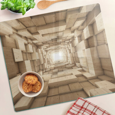 Glasschneidebrett Innenraum eines Holztunnels