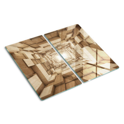 Glasschneidebrett Innenraum eines Holztunnels