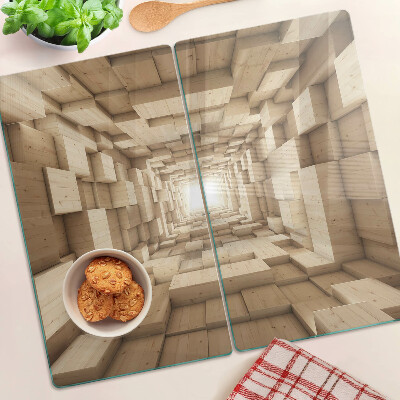 Glasschneidebrett Innenraum eines Holztunnels