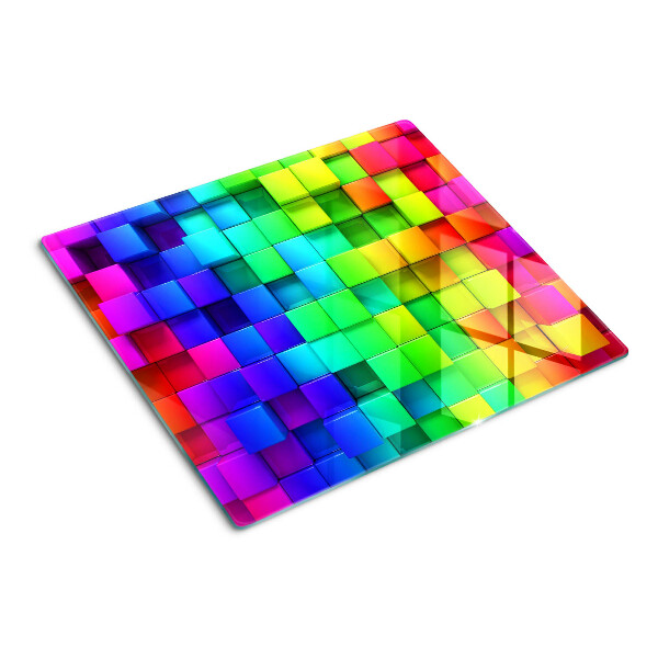 Schneidebrett glas Regenbogenquadrate in einem Mosaik