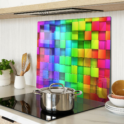 Schneidebrett glas Regenbogenquadrate in einem Mosaik