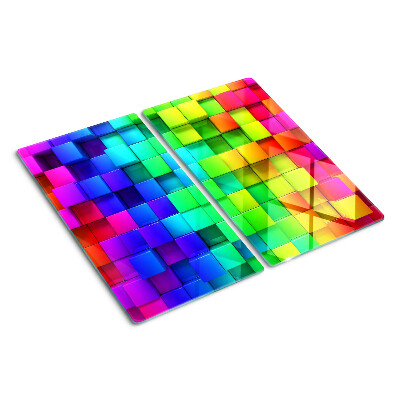 Schneidebrett glas Regenbogenquadrate in einem Mosaik