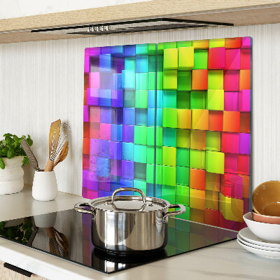 Schneidebrett glas Regenbogenquadrate in einem Mosaik