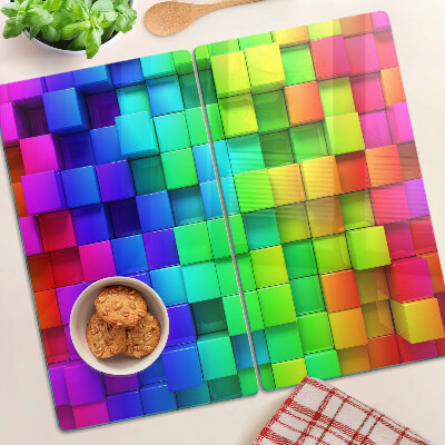 Schneidebrett glas Regenbogenquadrate in einem Mosaik