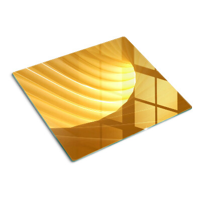 Schneidebrett glas Goldene Wellen und Fenster
