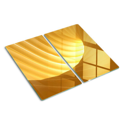 Schneidebrett glas Goldene Wellen und Fenster