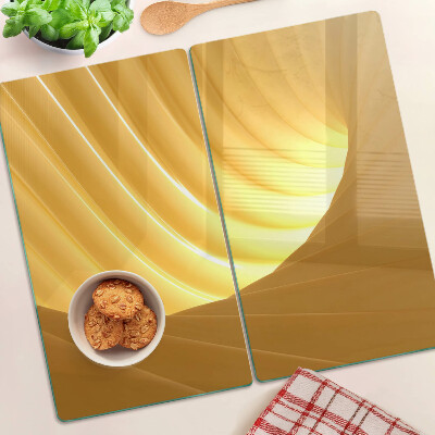 Schneidebrett glas Goldene Wellen und Fenster