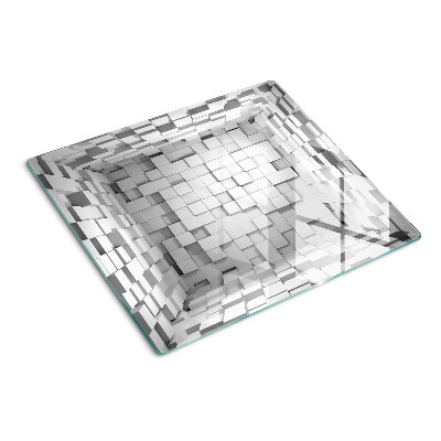 Glasschneidebrett Graues und weißes Mosaik