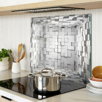 Glasschneidebrett Graues und weißes Mosaik