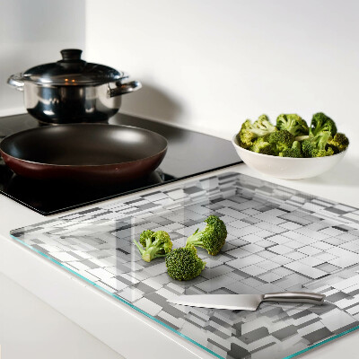 Glasschneidebrett Graues und weißes Mosaik