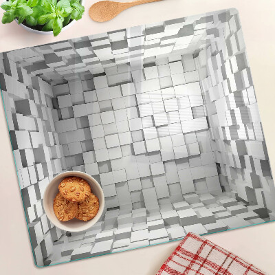 Glasschneidebrett Graues und weißes Mosaik