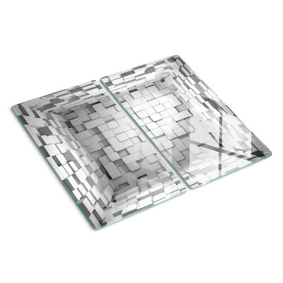 Glasschneidebrett Graues und weißes Mosaik