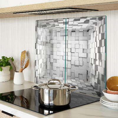 Glasschneidebrett Graues und weißes Mosaik