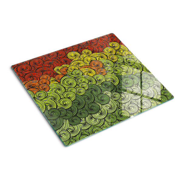Glasschneidebrett Wirbel aus Farben